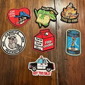 Assorted Fun Iron-On Patches - Colorful Graphic Set